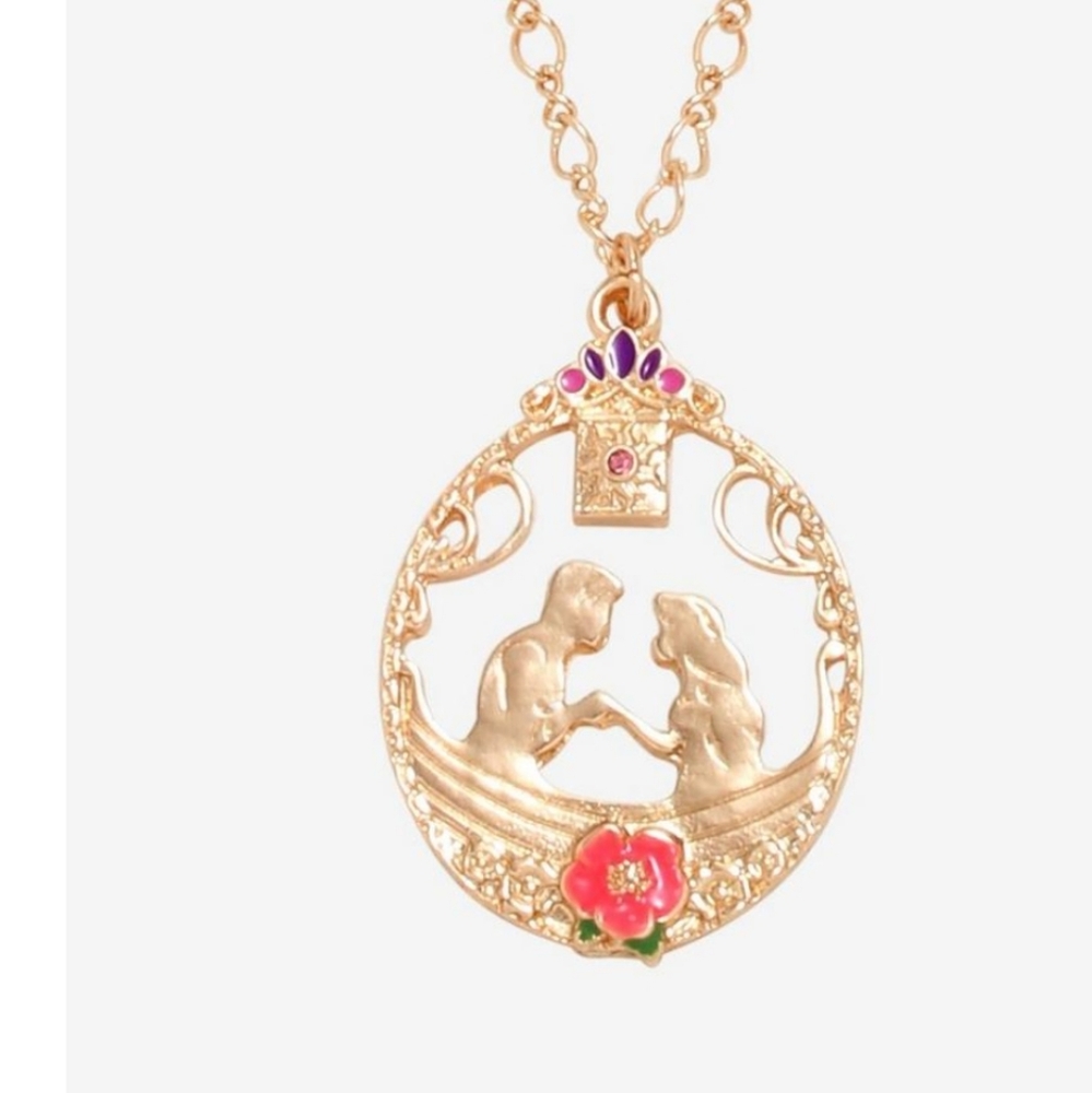 Disney Tangled Pendant Necklace Rapunzel boat scene